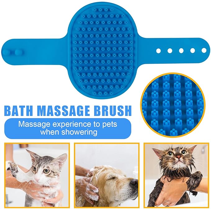 Aiolpy Pet Grooming Kit with Pet Shedding Slicker Brush, Bath Massage for Rabbit, Puppy, Kitten, All Hair Types, Includes Multiple Combinations of Combs and Brushes