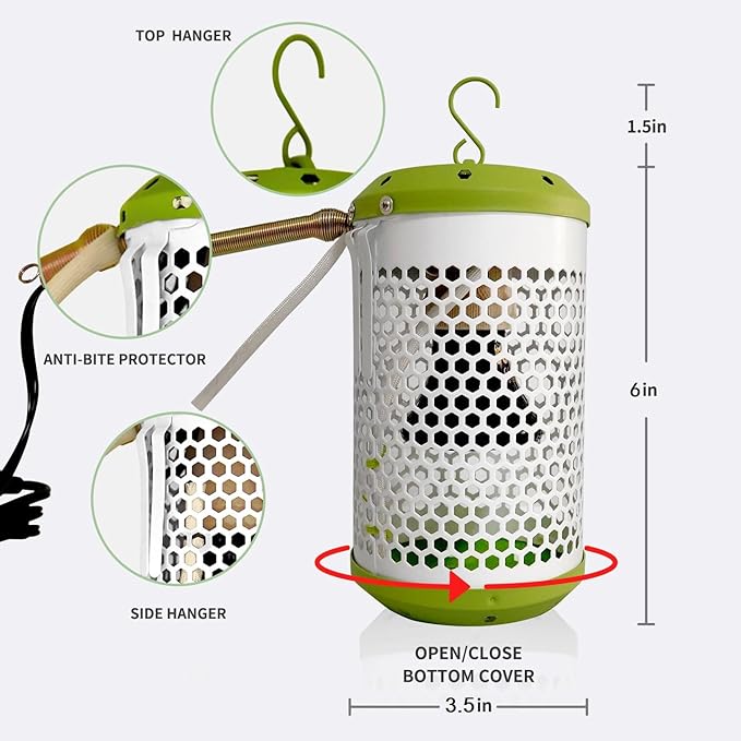 SYSAI Smart Bird Cage Warmer with Auto Temperature Control and Anti-bite Power Cord Protector, Safe for Touching and Reliable Heating 24x7 (Small_50W)