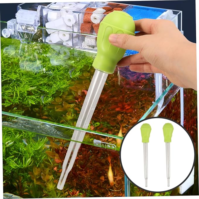 TOYANDONA 2pcs Manual Fish Tank Cleaner Waste Gravel Adsorber for Change and Coral Feeding Effortless Aquarium Maintenance Tool