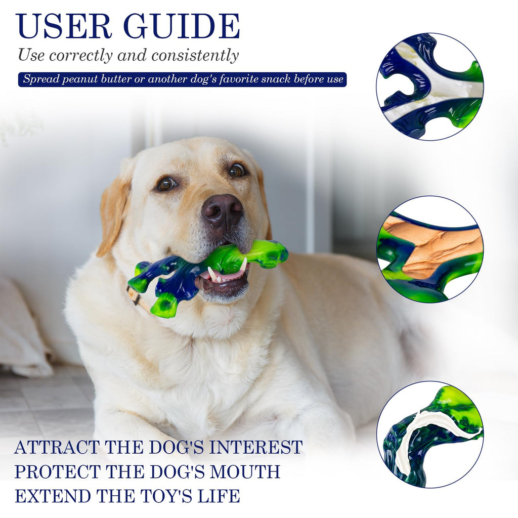 Frienhund 3-Pack Indestructible Nylon Dog Chew Toys for Aggressive Chewers - Long-Lasting Durable Bone-Shaped Toys, Large Breed Dogs, Tough Puppy Teeth Enrichment