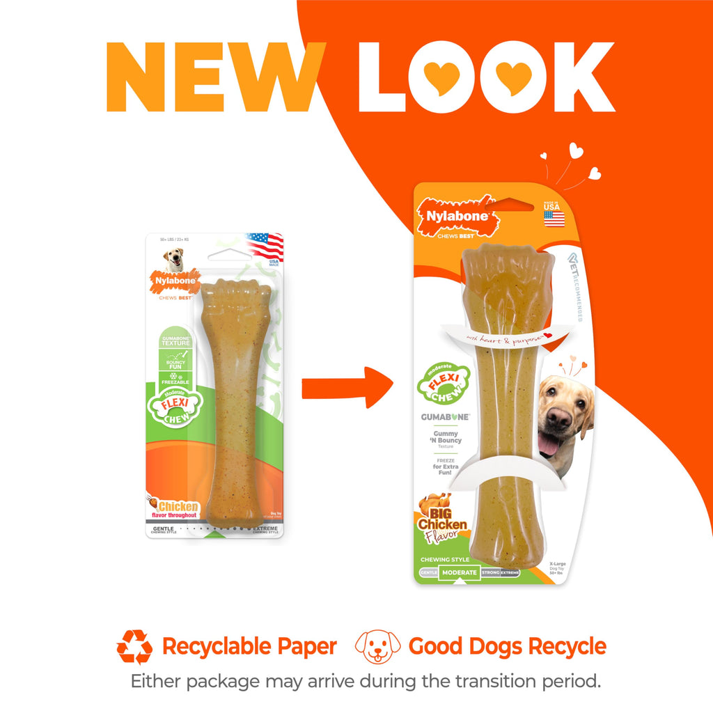 Nylabone Flexi Chew Gumabone Dog Chew Toy, Chicken Flavor, X-Large