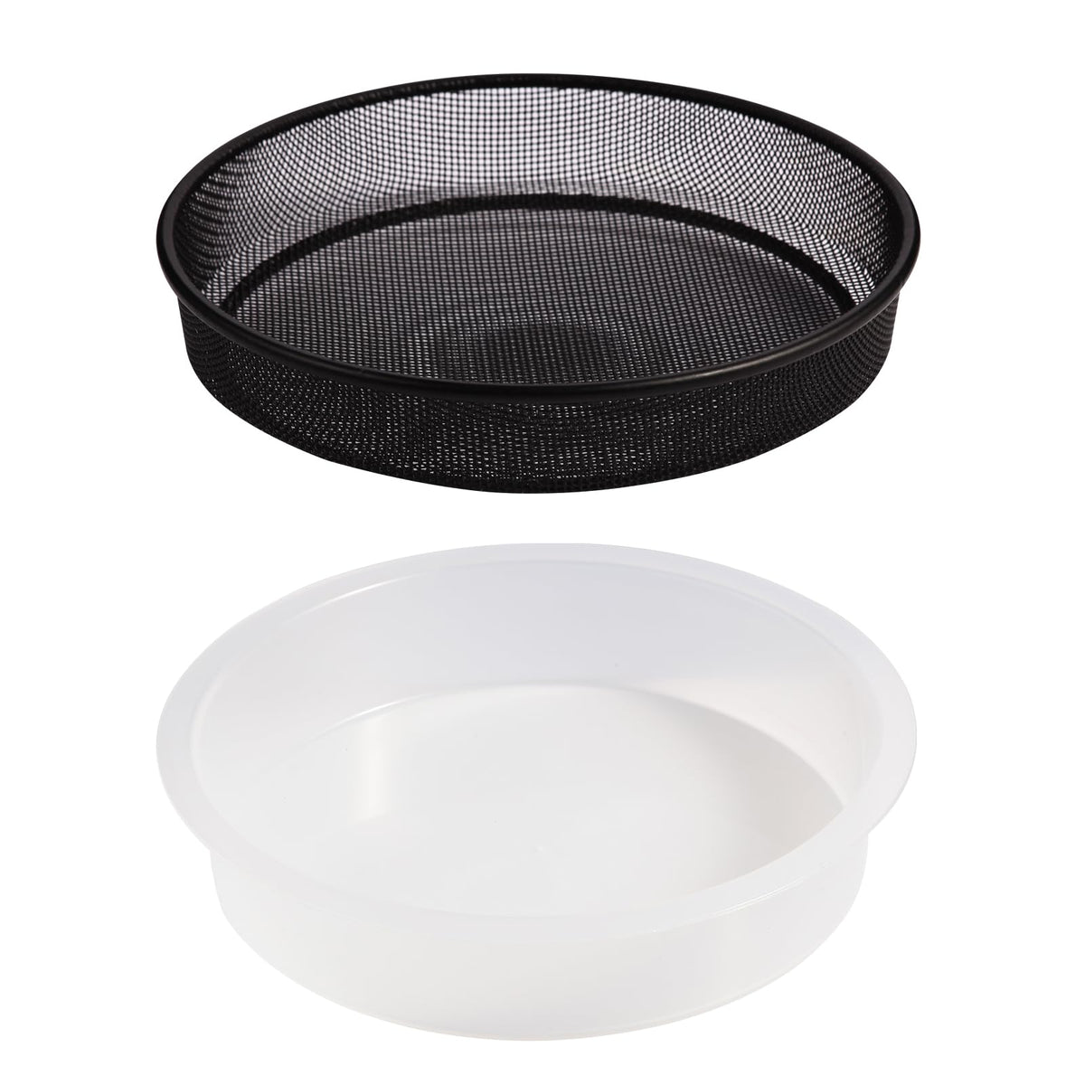 Yojanner 2pcs Plastic Round Bird Feeders Bowls, Wild Birds Seed Feeder Tray Bird Bath Water Bowls Accessories for Feeding Station Tray Perfect for attracting Birds
