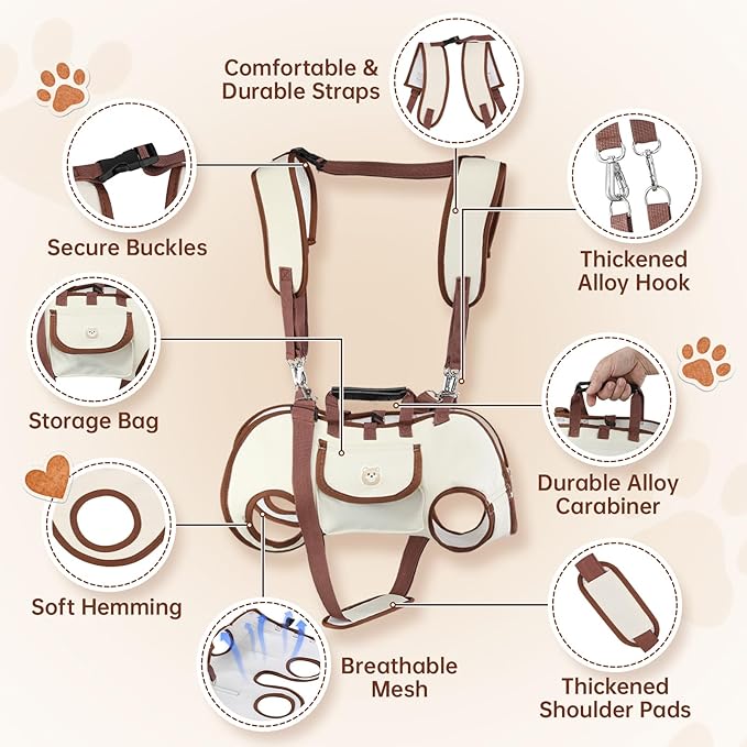 Hands Free Dog Backpack Carrier for Small Dogs Shoulder Sling Backpack