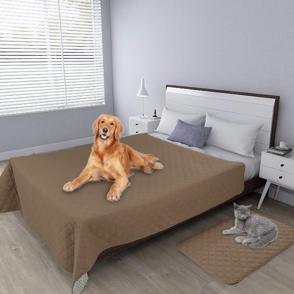 Easy-Going Waterproof Dog Bed Cover, Non-Slip Pet Blanket, 68x82in, Camel