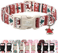 Christmas Dog Collar for Puppy Small Dogs - Cute Fair Isle Style Christmas Collars for Dogs, Soft Adjustable Winter Holiday Dog Collars with Quick Release Buckle XS