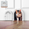 Purrfect Portal Meow Manor® Cat Door Interior Door - No-Flap, Fits Cats Up to 20 lbs, Easy DIY Setup, No Training Needed, White