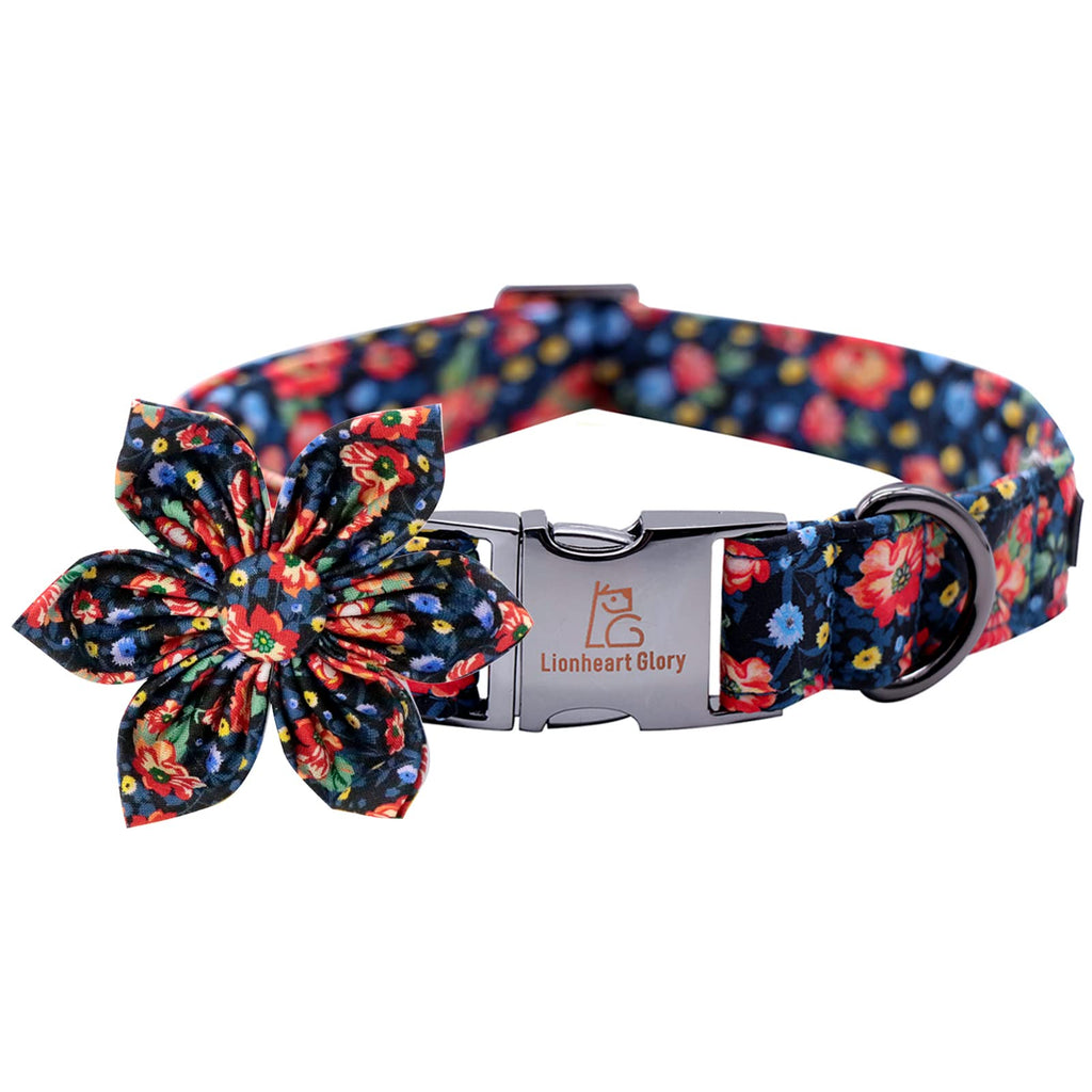 Lionheart Glory Dog Collar With Flower - Cute Floral Pattern Adjustable Pet Collar for X-Small Dogs