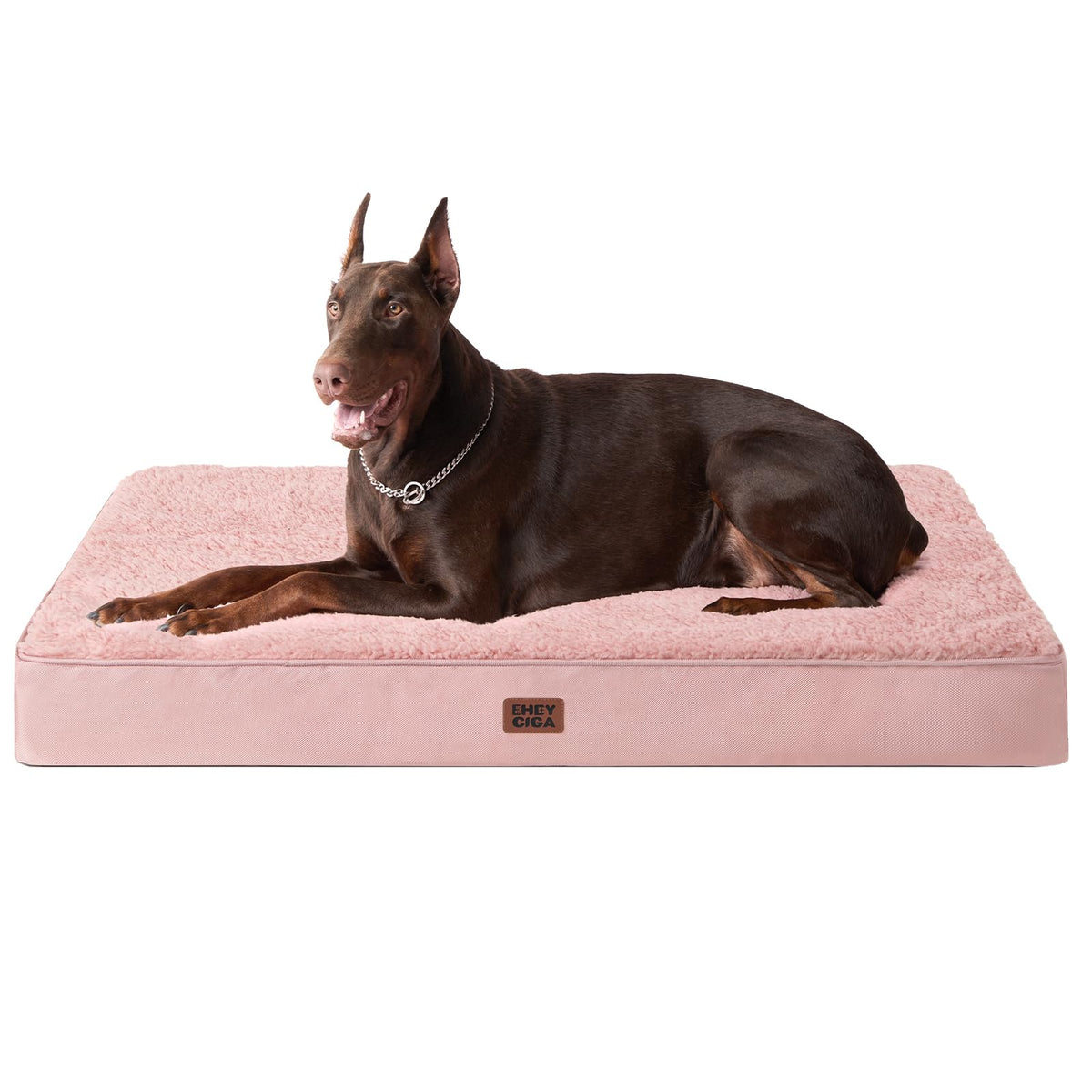 EHEYCIGA Orthopedic Dog Bed Large with Removable Washable Cover, 47IN Beige