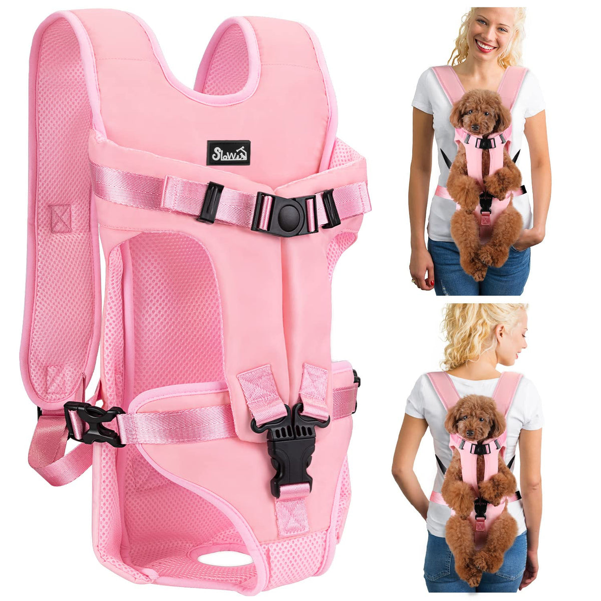 Lukovee Dog Backpack Carrier, Adjustable Front Carrier for Small Breeds