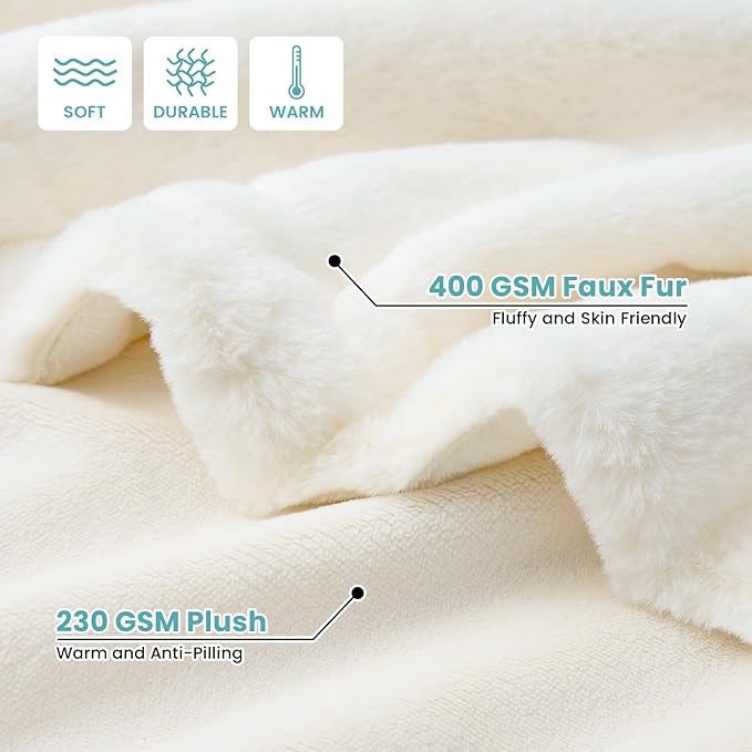 COZY KISS Waterproof Pet Blanket for Large Dog & Cat, 30x40 inch Cream