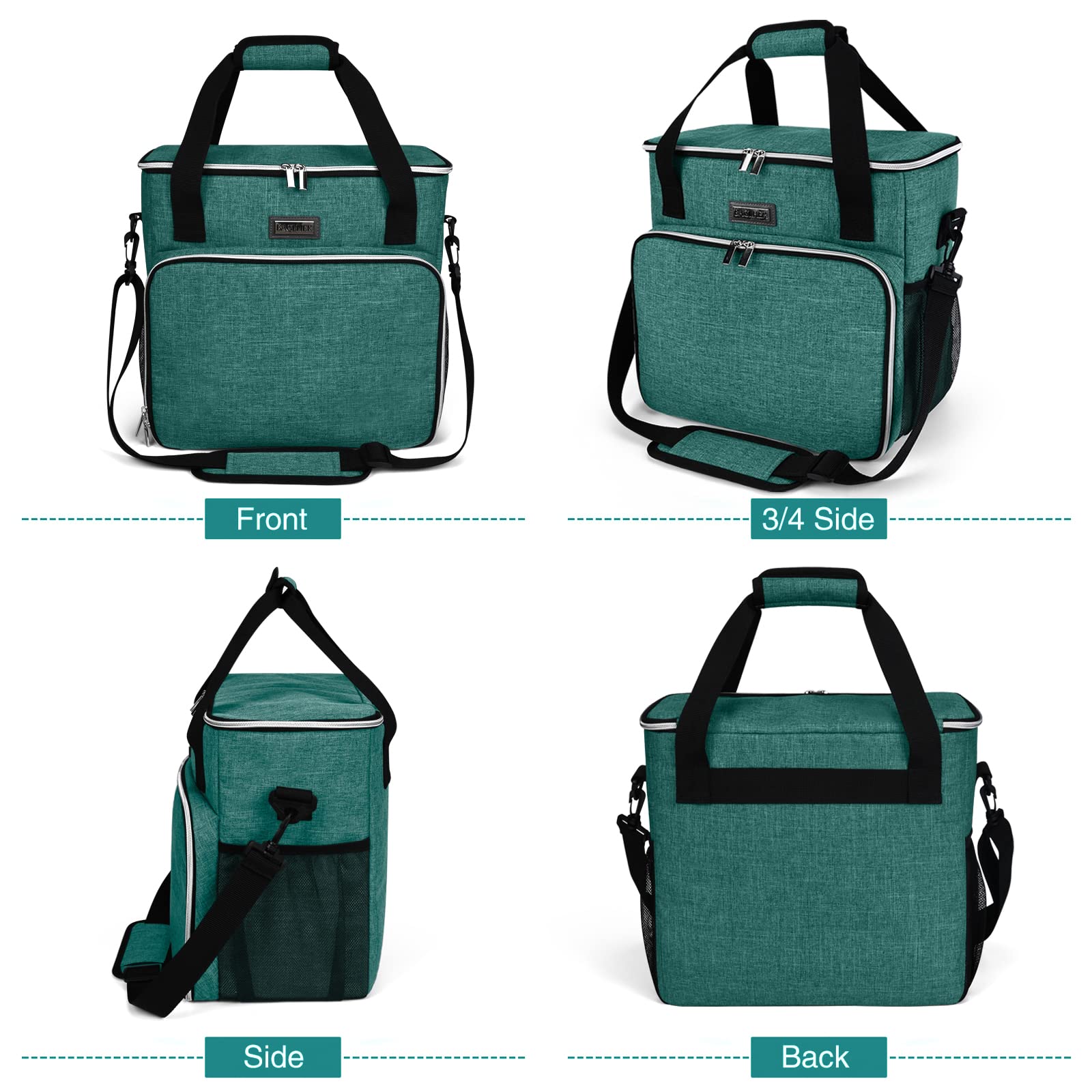 BAGLHER Pet Travel Set Airline-Approved Carrier for Small/Medium Cats & Dogs + Travel Bag with Food Containers & Silicone Bowls, Grey & Green