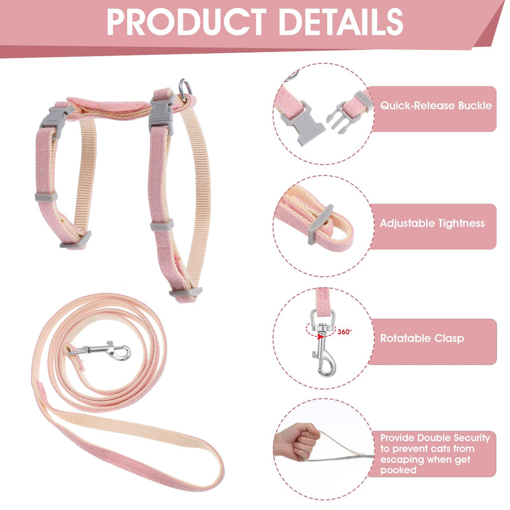 TIESOME Cat Harness and Leash Set, Adjustable Gradient Kitten Harness