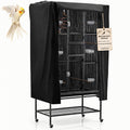 POPETPOP Universal Bird Cage Cover, Good Night Parrot Cage Cover - Black