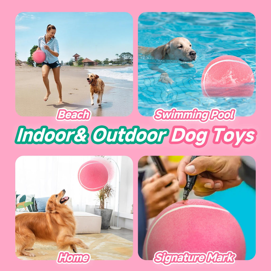 HETOO Dog Tennis Balls, Dog Puppy Birthday Gifts, Herding Ball, 9.5 Inch