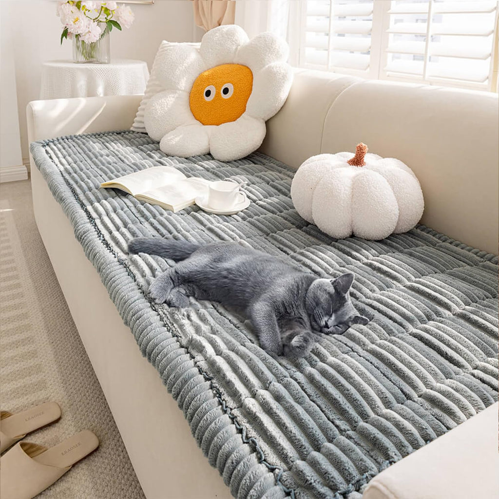 FUNNY FUZZY Couch Covers for Dogs, Non-Slip Pet Sofa Cover 27.6"×82.7"