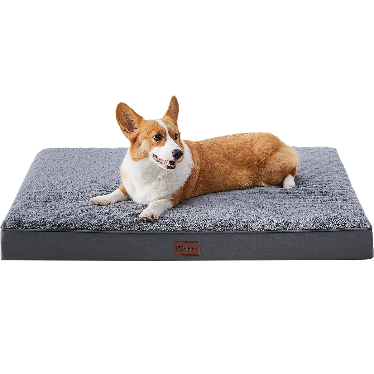 MIHIKK Waterproof Large Size Dog Crate Bed Orthopedic 36x27 Grey