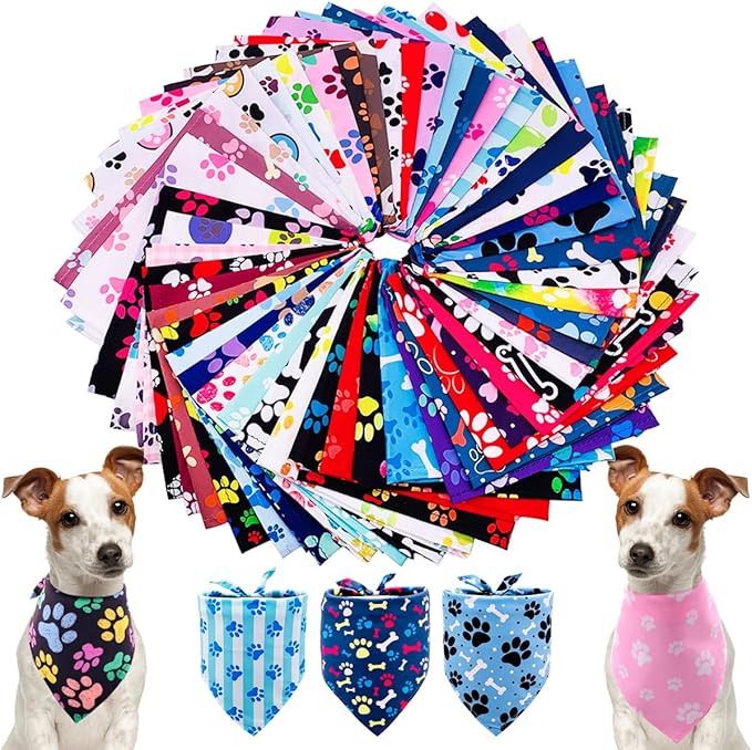 PET SHOW 50 Pack Hawaiian Dog Bandanas Bulk XS for Small Dogs