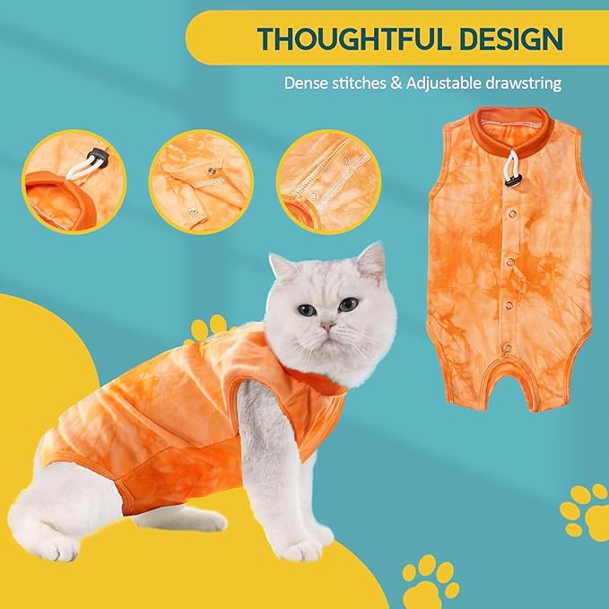 Avont Cat Recovery Suit - Kitten Onesie for Cats After Surgery