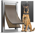 VOSOIR All Aluminum Dog Door, Rust Proof Heavy Duty Large Dog Door for Exterior Doors, Doggy Door with 2 Magnetic Flaps, Energy Efficient, Closing Panel, Pet Door for Pets Up to 110Lb