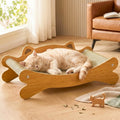 RizzQi Cat Scratcher Bed for Indoor Cats - Summer Cool Hammock, 23.2″ Large Scratching Lounge with 40 lbs Weight Capacity, Wooden Modern Cat Scratching Post & Pad Furniture