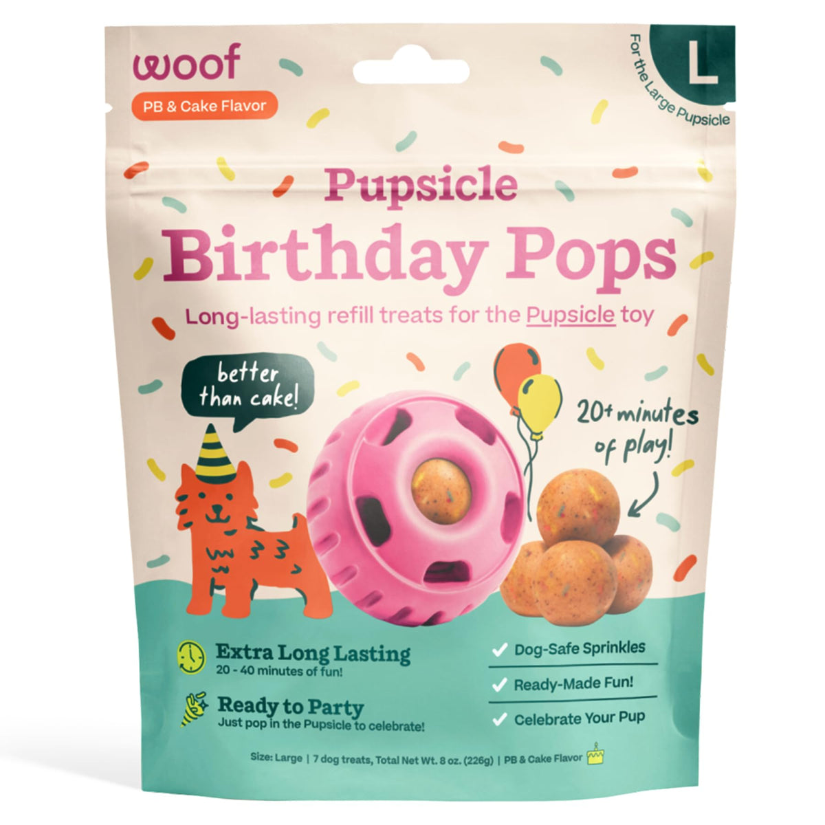 WOOF Pupsicle Birthday Refill Pops Dog Treats, XL