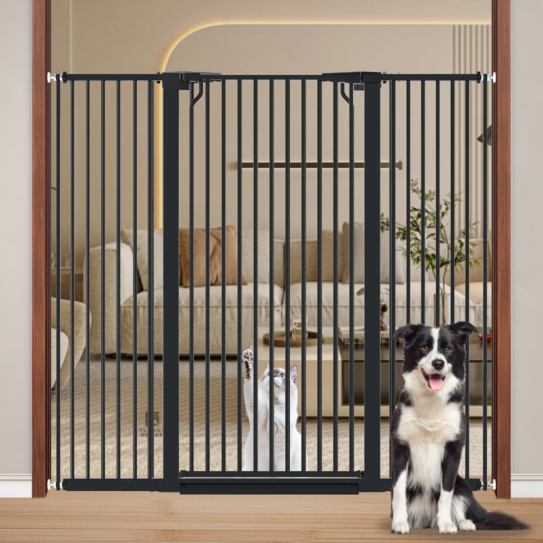 Fairy Baby 51.1" Extra Tall Pet Gate for Doorway 29.5"-40.5" Wide Dog Gate