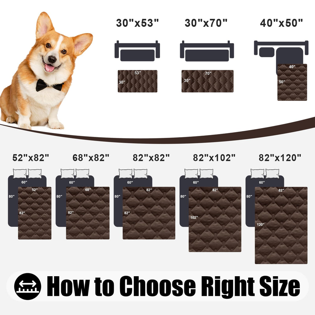 Smiry Waterproof Dog Bed Cover Blanket, Reversible Pet Blanket