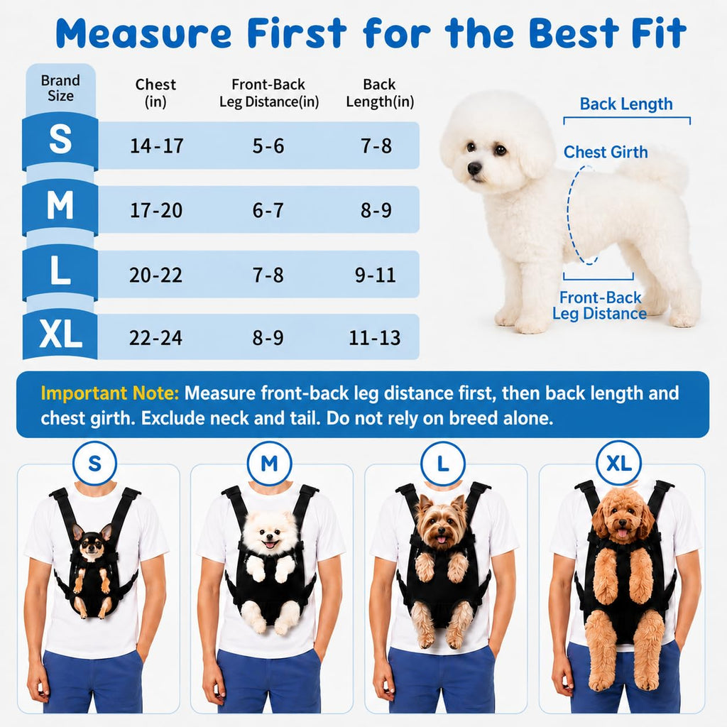 Mosago Dog Backpack Carrier, Front Chest Carrier for Small Dogs 7-11 lbs