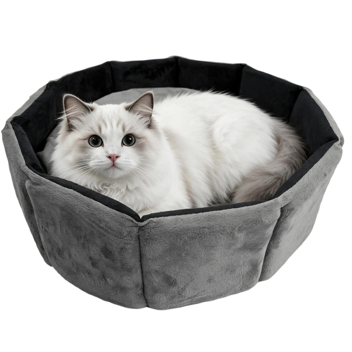 PJYuCien Orthopedic Memory Foam Round Pet Bed, 20", Gray