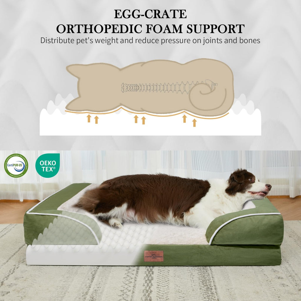 Comfort Expression Orthopedic Dog Bed for Medium Size Dog with Bolster