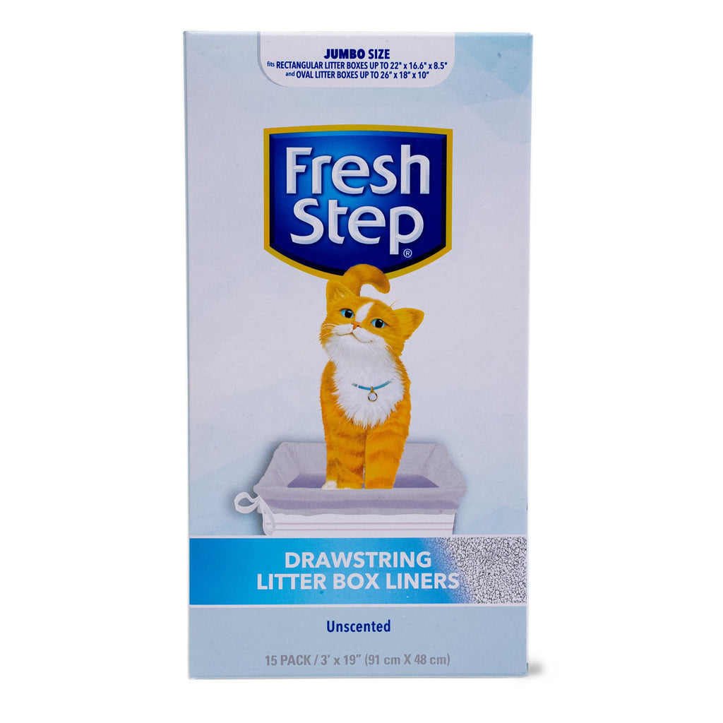 Fresh Step Drawstring Cat Litter Box Liners, Scented, 2.5 ft x 17 in, 7 Ct