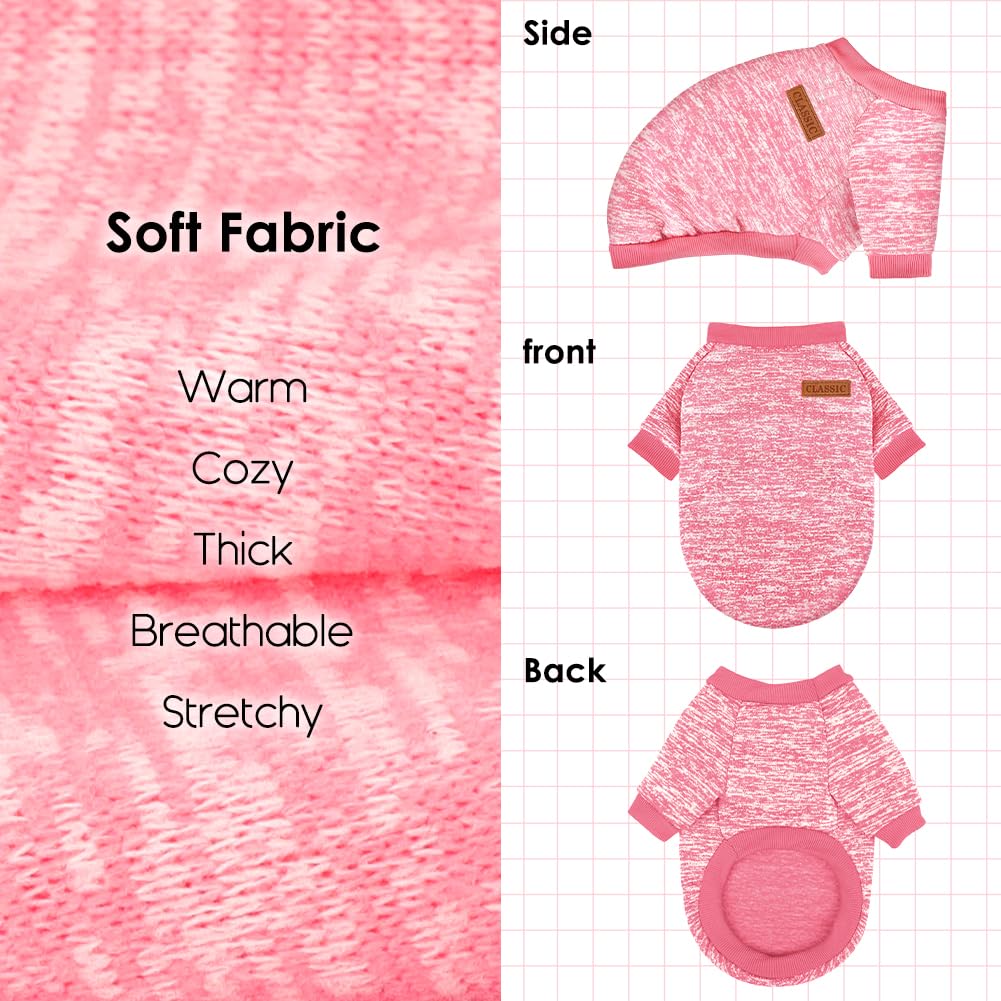 1 Pack Dog Sweaters for Small Dogs Girl Boy Winter Fleece Clothes Warm Soft Dog Sweatshirt Outfit for Dogs Cats Pet Apparel
