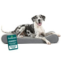 Furhaven Orthopedic Dog Bed for Large Dogs w/ Removable Washable Cover, For Dogs Up to 150 lbs - Ultra Plush Faux Fur & Suede Luxe Lounger Contour Mattress - Gray, Jumbo Plus/XXL