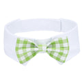 Segarty Dog Bow Tie for Neck Girths 16.5-21.2in, Adjustable Green Plaid Bowtie Collar for Extra Large Dog, Pet Necktie Comfortable Cotton Grooming Accessories for Formal Wedding Holiday Birthday Party