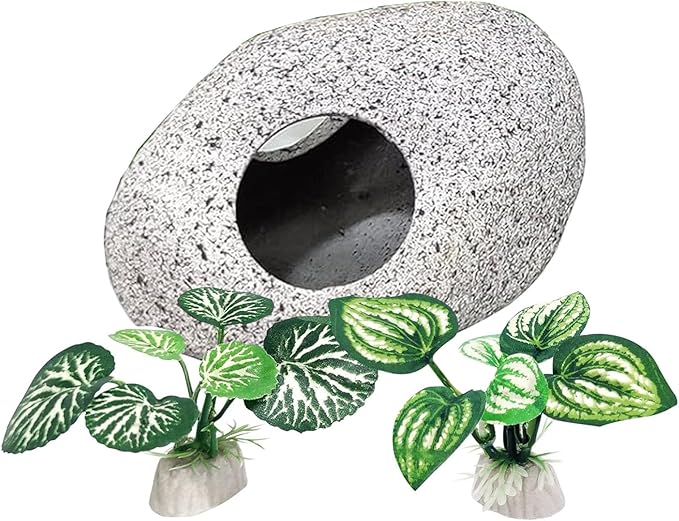 Vtapliea Fish Aquarium Decorations Cave Hide with Viewing Window for Betta Fish Tank Decor