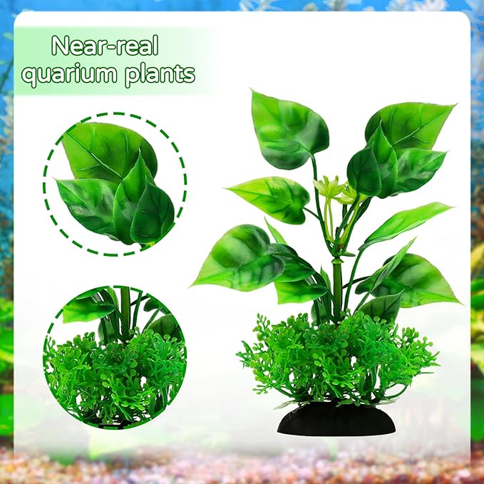 QUOZUO Aquarium Decorations Plants, 20pcs Aquarium Decor Plants, Colorful Fish Tank Accessories, Fish Tank Plants Plastic Decoration for Aquariums