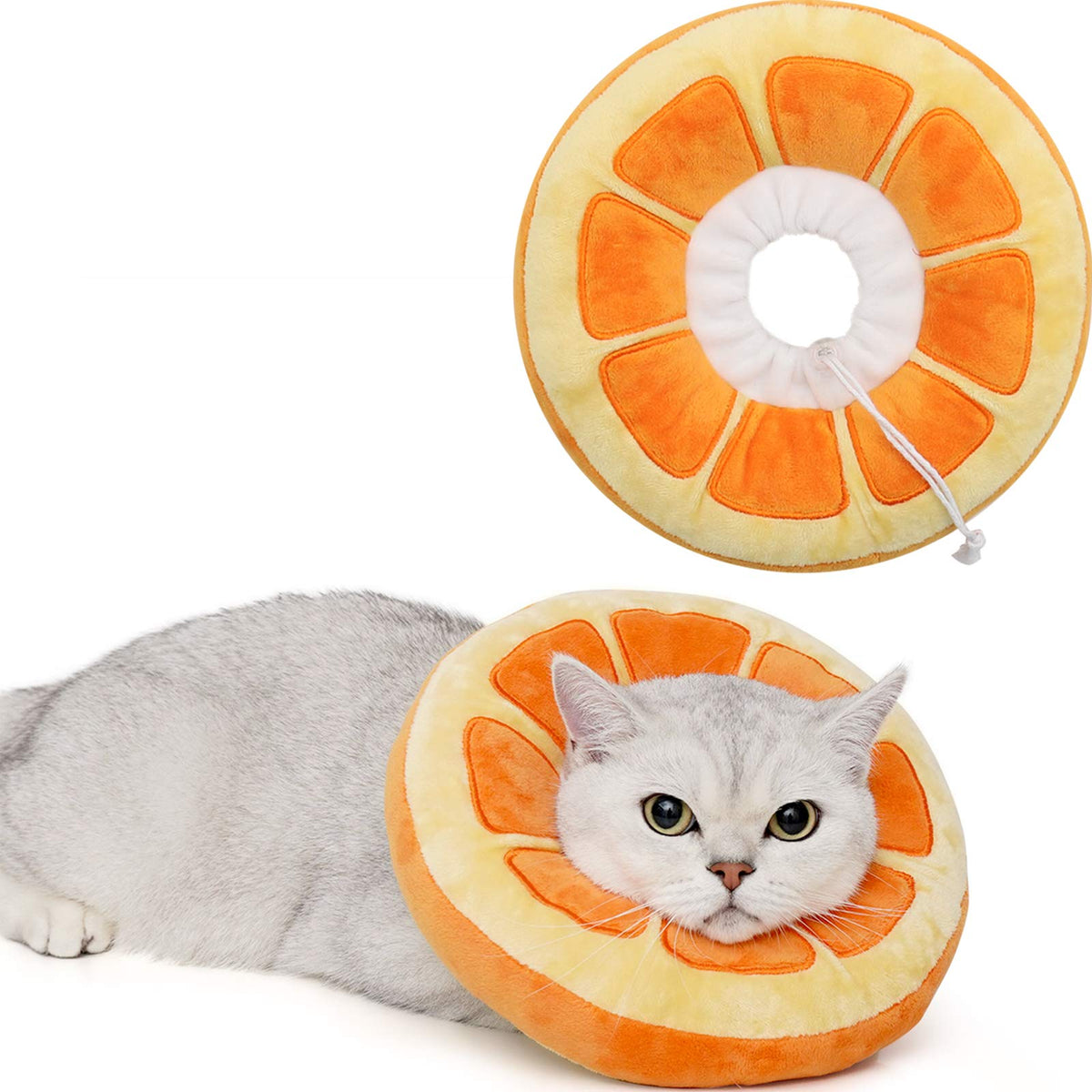 ANWA Adjustable Cat Cone Collar Soft, Cute Cat Donut Collar After Surgery
