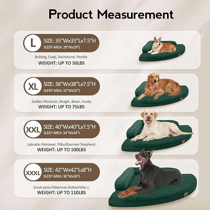 MEKIY Orthopedic Waterproof Dog Bed with Sides for Large Sizes Dogs