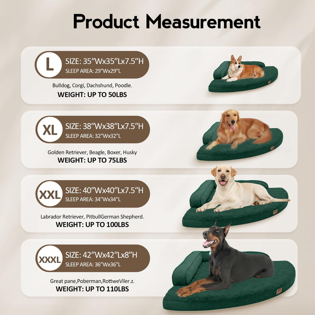 MEKIY Orthopedic Waterproof Dog Bed with Sides for Large Sizes Dogs