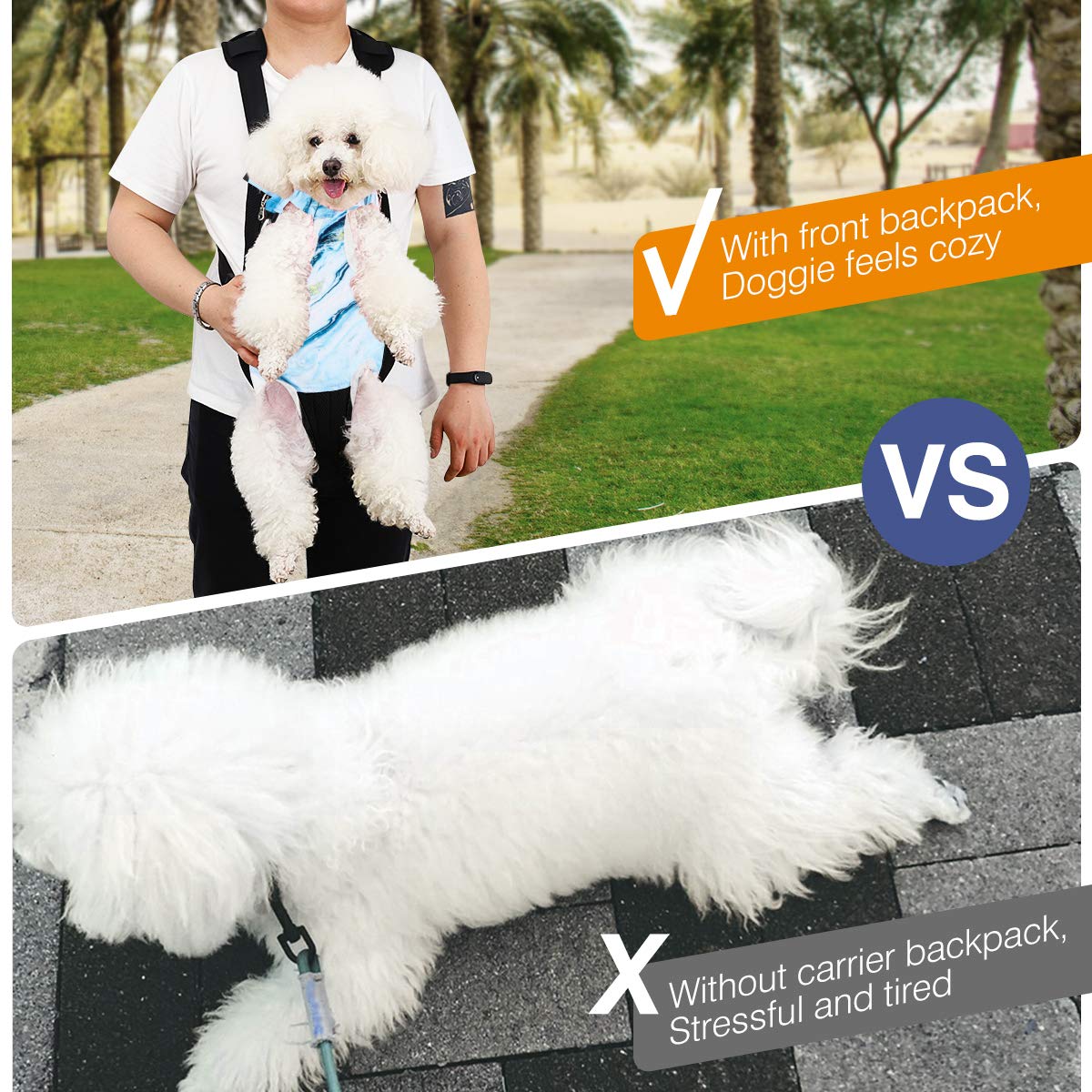 Pawaboo Pet Front Carrier Backpack for Small Medium Dogs