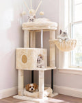Heybly Cat Tree, 45.3" Cat Tower for Indoor Cats with Large Perch HCT202SM