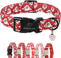 Christmas Dog Collar - Cute Red Santa Christmas Puppy Collar with Safety Buckle, Soft Adjustable Holiday Dog Collars for Small Medium Large Dogs M