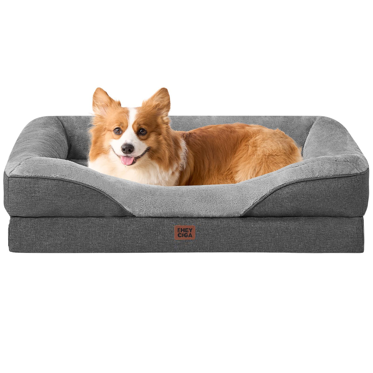 EHEYCIGA Orthopedic XL Dog Bed for Large Dog, Memory Foam Dog Couch, Beige