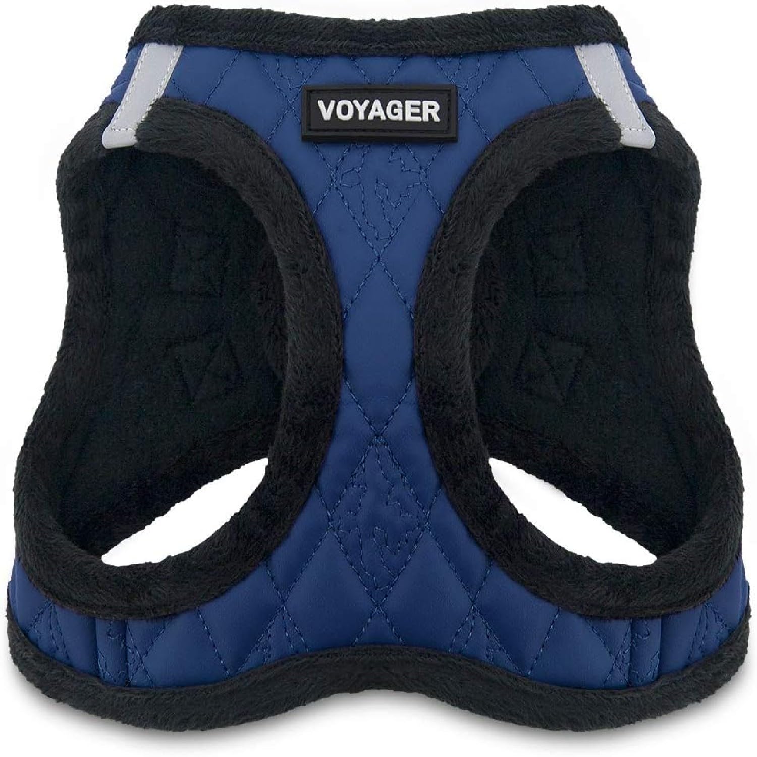 Voyager Step-in Plush Dog Vest Harness -Royal Blue Faux Leather, X-Small