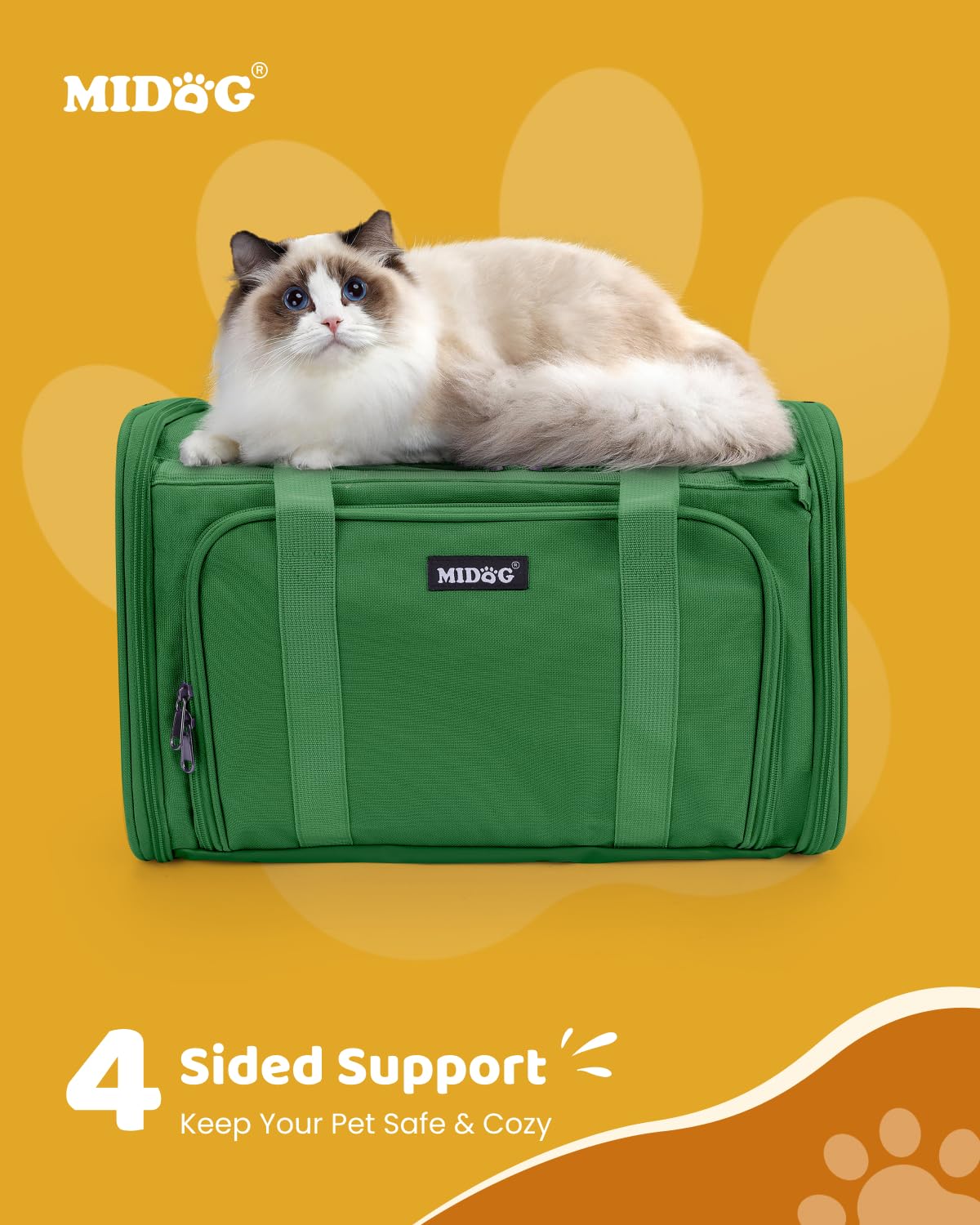 MIDOG Cat Carrier Soft for Small-Medium Cats Up to 15lbs, Airline Approved