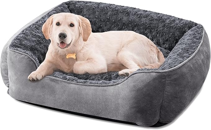 JOEJOY Rectangle Dog Bed for Large Medium Small Dogs - Washable Orthopedic Sofa Bed, Soft Breathable Puppy & Pet Cuddler, Durable Calming Dog Bed with Anti-Slip Bottom, Multiple Sizes