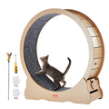VEVOR Wooden Cat Exercise Wheel, 43.3" Large Cat Treadmill Wheel for Indoor Cats, Cat Running Wheel with Detachable Carpet & Cat Teaser for Running/Walking/Training, Suitable for Most Cats Black