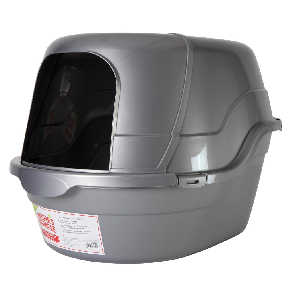 Nature's Miracle Hooded Flip Top Cat Litter Box with Charcoal Filter