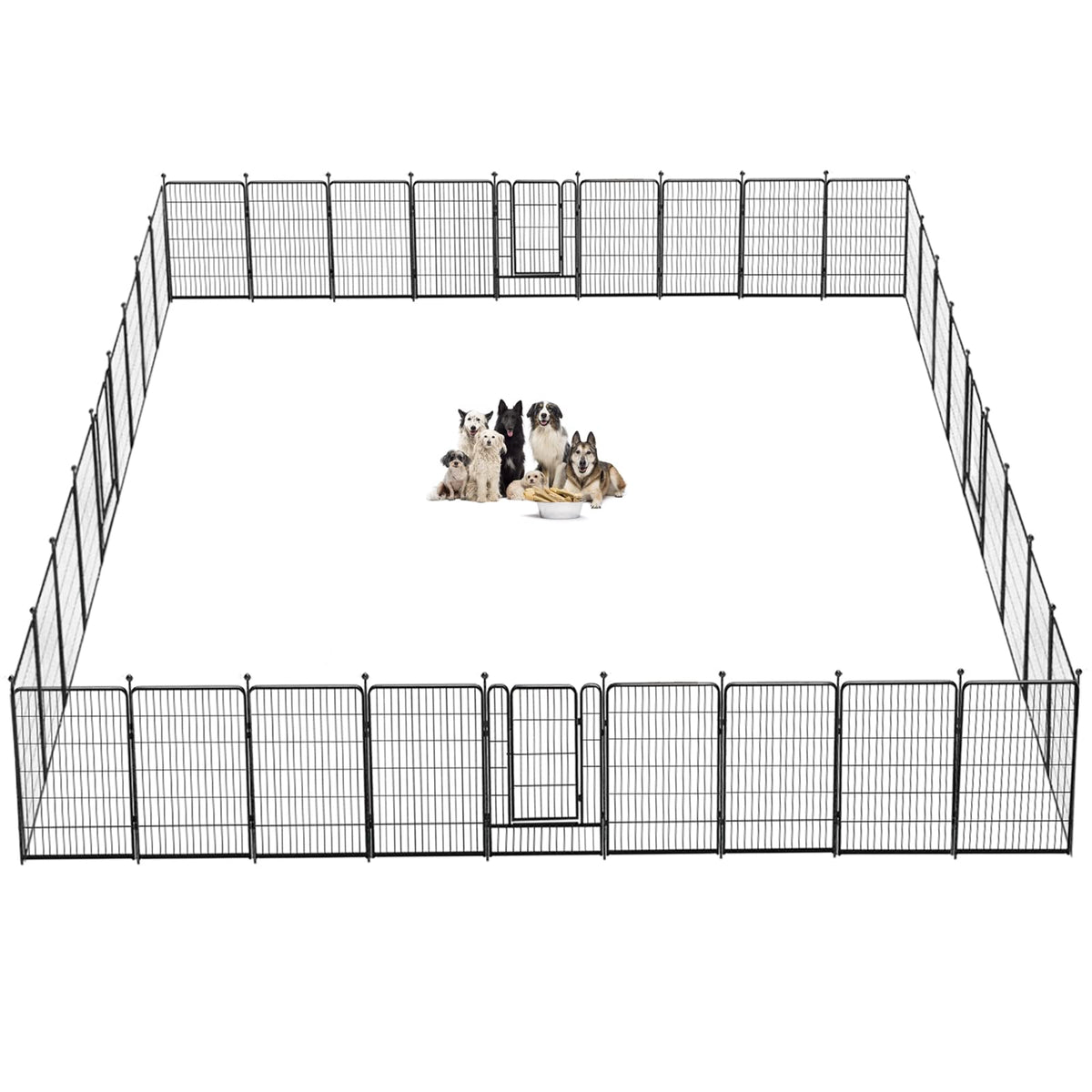 Jhsomdr Dog Playpen 32 inch 30 Panels Indoor Outdoor Dog Pen for Medium/Small Dogs Heavy Duty Metal Dog Fence Outdoor for Yard, Puppy Playpen with Door Portable Pet Fence for RV Camping Yard