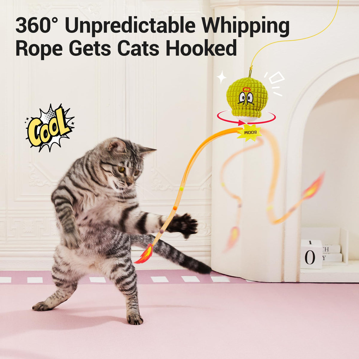 Potaroma Interactive Cat Toy with Motion Sensor, Chirping Sound & Catnip